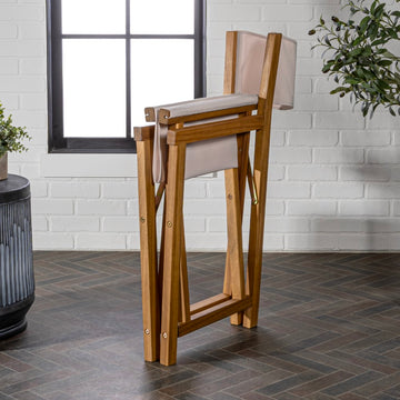 Cukor Classic Vintage Outdoor Acacia Wood Folding Director Chair with Canvas Seat - JONATHAN Y